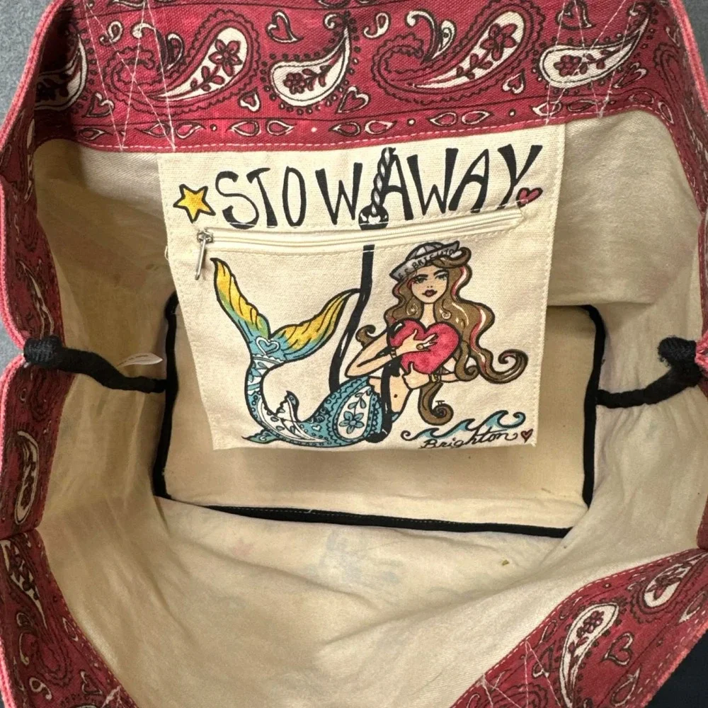 Brighton Canvas Tote Seas The Day Large Nautical Beach Bag Travel Shoulder Bag - Picture 9 of 14